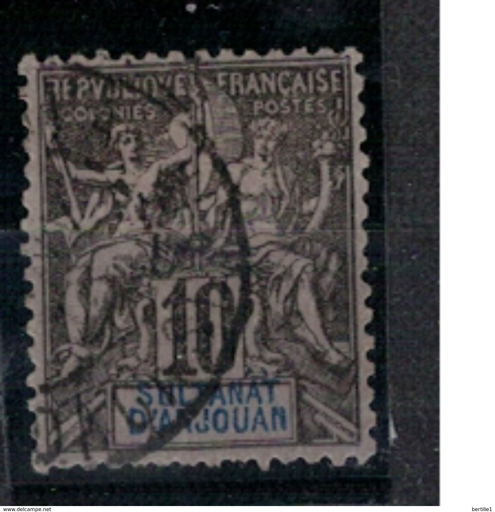 ANJOUAN         N°  YVERT   5  ( Sultanat Sortant Du Cadre  )   OBLITERE       ( O   4235 ) - Used Stamps
