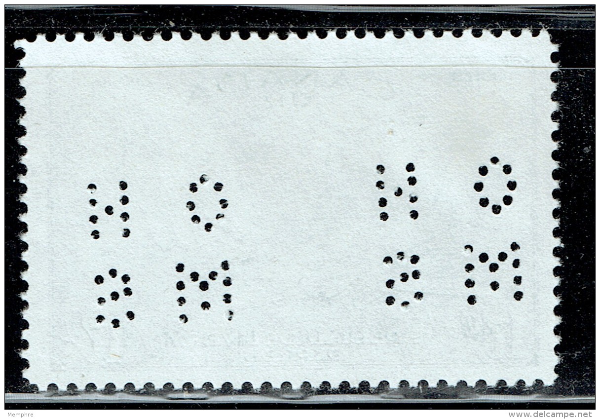 4-hole OHMS  5&cent; Airmail - Allegory Of Flight  Sc OC1  Mint No Gum - Perforiert/Gezähnt