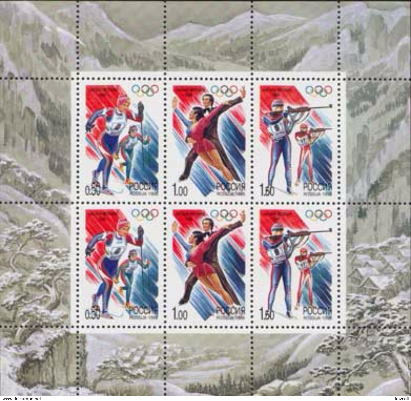 Russia 1998. Olympic Games, Nagano. Mi. #643-645 MNH ** - Invierno 1998: Nagano