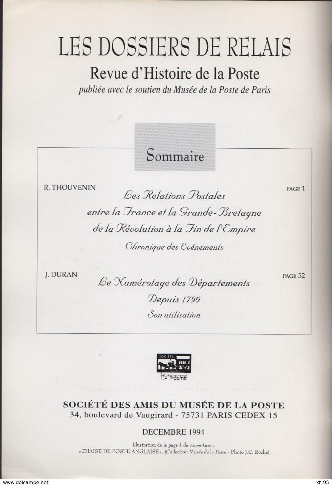 Dossier De Relais - Supplement Au N°48 - Voir Sommaire - Port 2.50€ - Autres & Non Classés