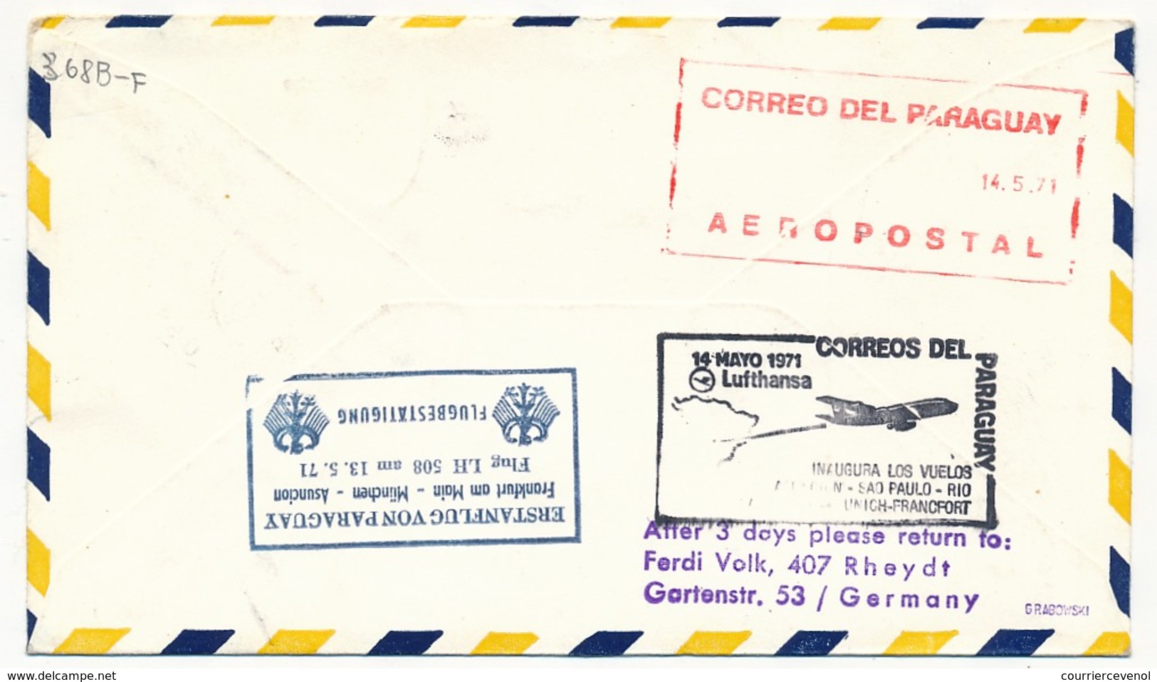 FRANCE - Enveloppe - Premier Vol Lufthansa Mûnich => Ascension (LH 508) - 1971 - Premiers Vols