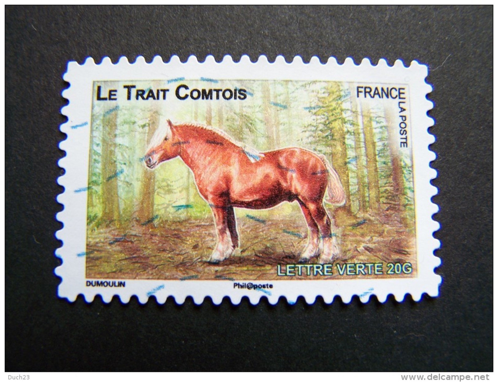 FRANCE OBLITERE 2013 N° 818 LE TRAIT COMTOIS SERIE DU CARNET CHEVAUX DE TRAIT DE NOS REGIONS AUTOCOLLANT ADHESIF - Oblitérés