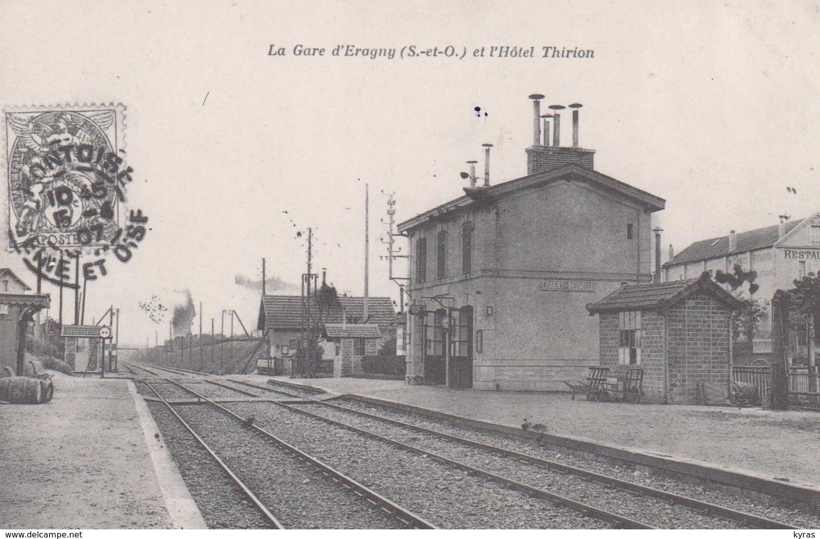 REPRODUCTION . La Gare D'ERAGNY (95) Et L'Hôtel Thirion - Gares - Sans Trains