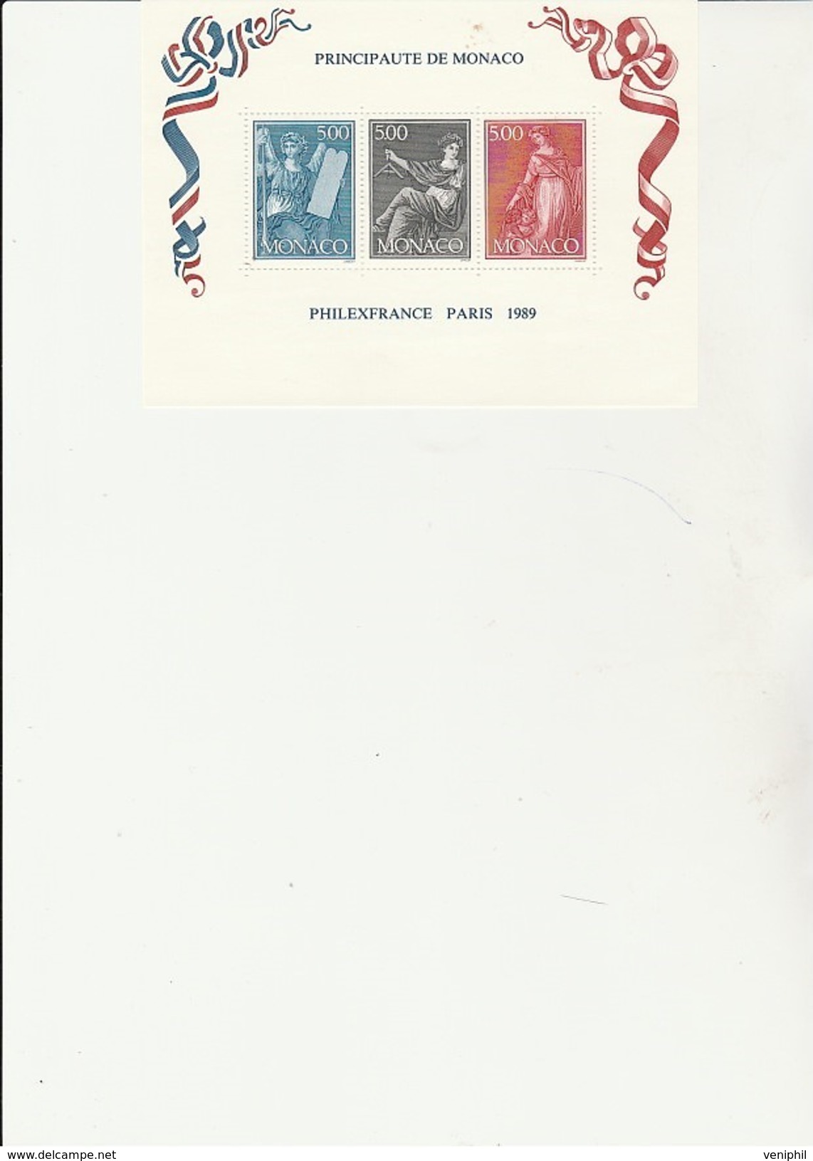 MONACO - BLOC FEUILLET PHILEXFRANCE - N°47 1989 -NEUF XX - Blocks & Sheetlets
