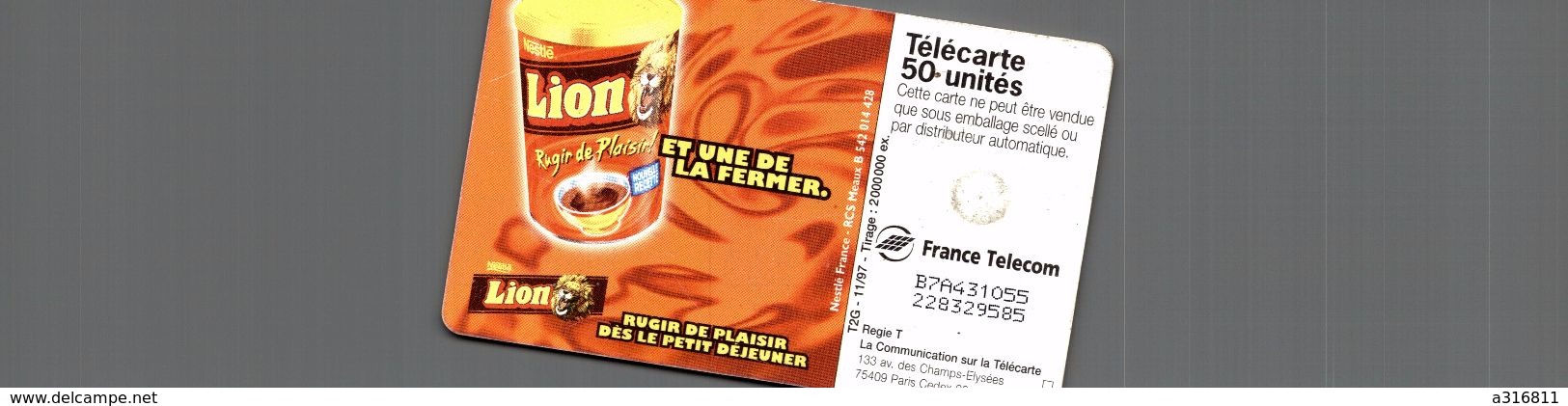 LION PETIT DEJEUNER - Phonecards: Private Use