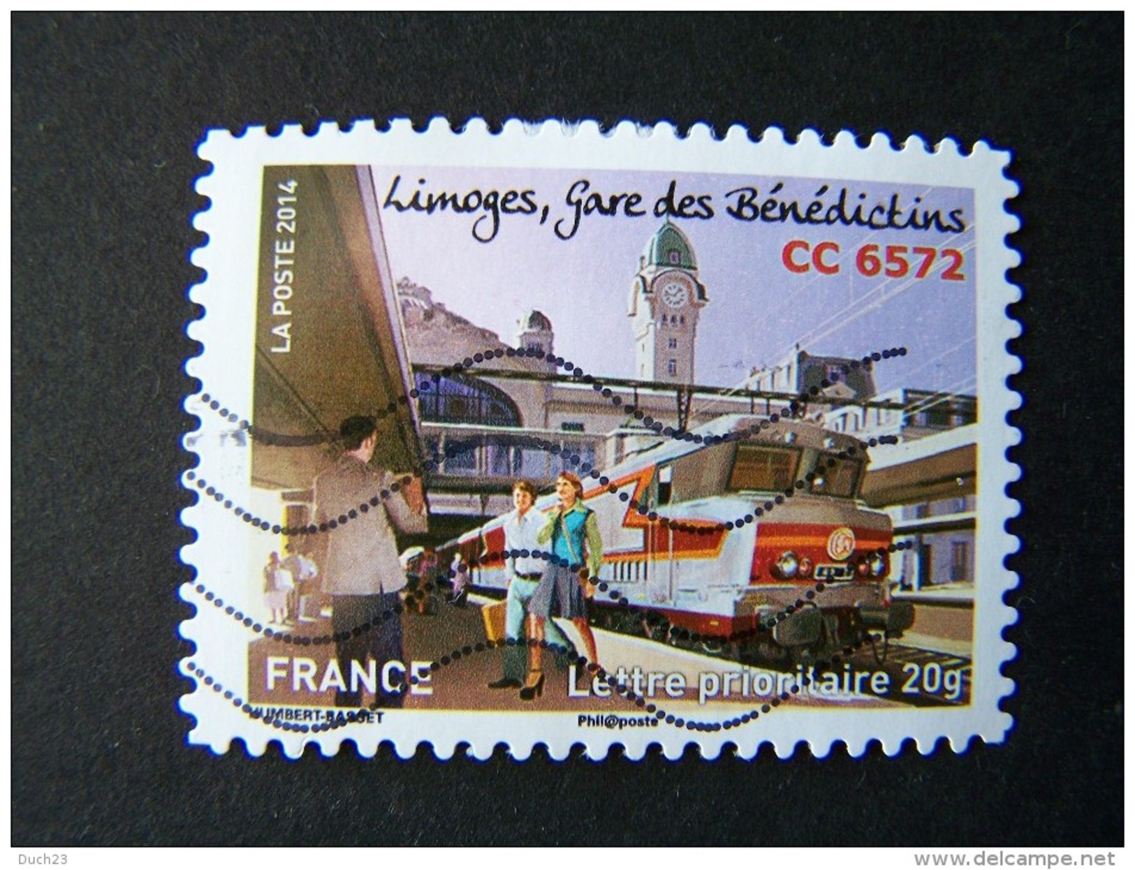 OBLITERE ANNEE 2014 N°1009 LIMOGES GARE DES BENEDICTINS CC6572 DU CARNET LA GRANDE EPOPEE DU VOYAGE EN TRAIN - Oblitérés