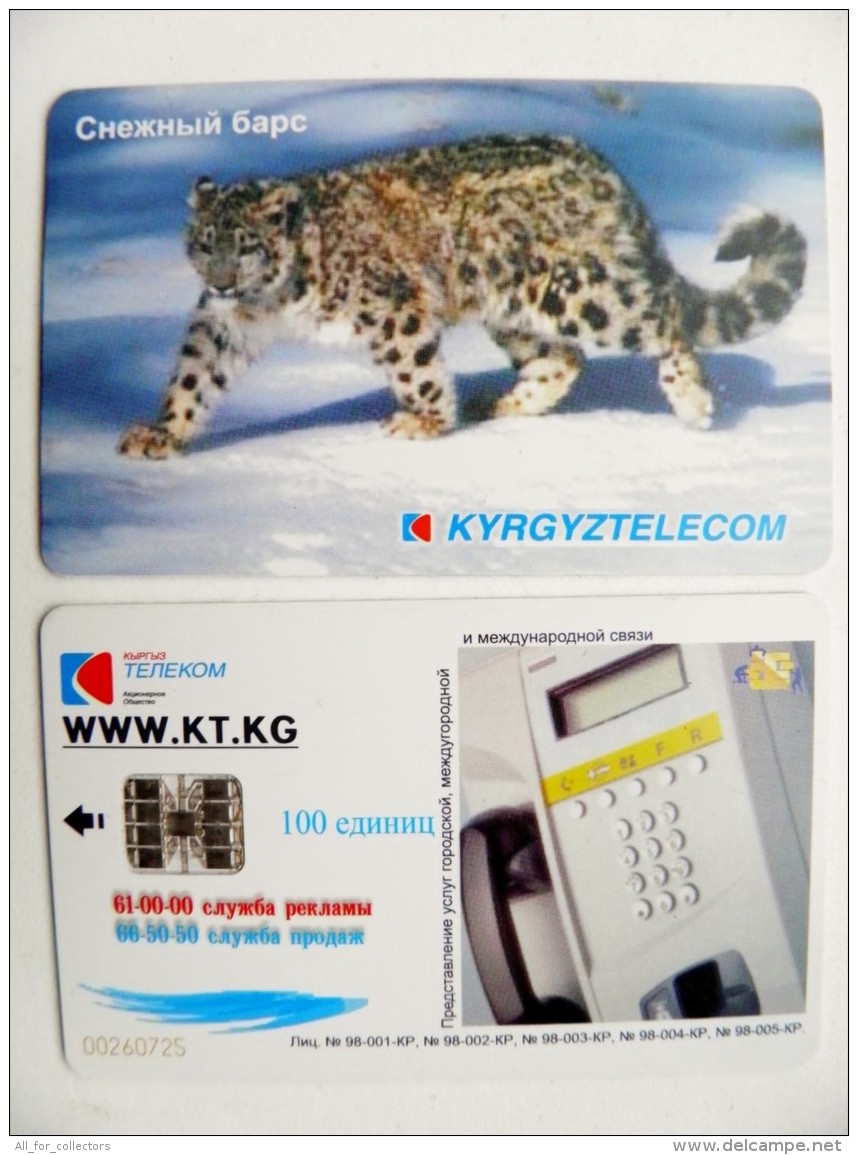 Chip Phone Card From Kyrgyzstan Animal Snow Leopard Panthera Telephone 100 Units - Kirghizistan