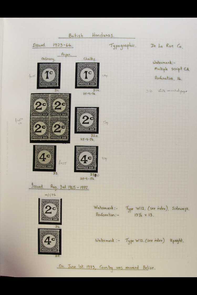 5038 POSTAGE DUE COLLECTION 1890s To 1990s BRITISH COMMONWEALTH Fine Mint, Never Hinged Mint & Used Collection Presented - Other & Unclassified