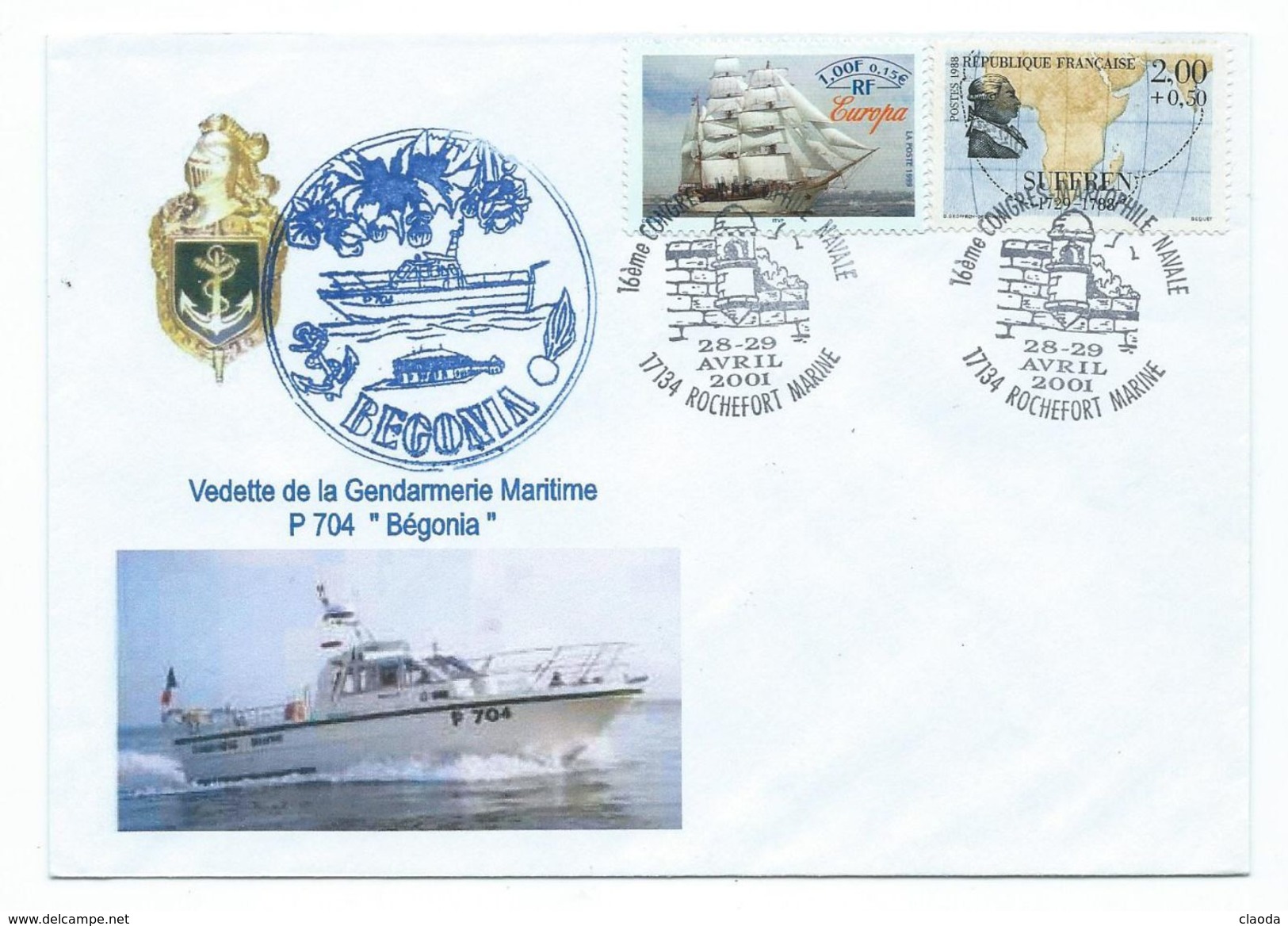 15951 - VEDETTE GENDARMERIE BEGONIA - ROCHEFORT - AVRIL 2000 - Posta Marittima