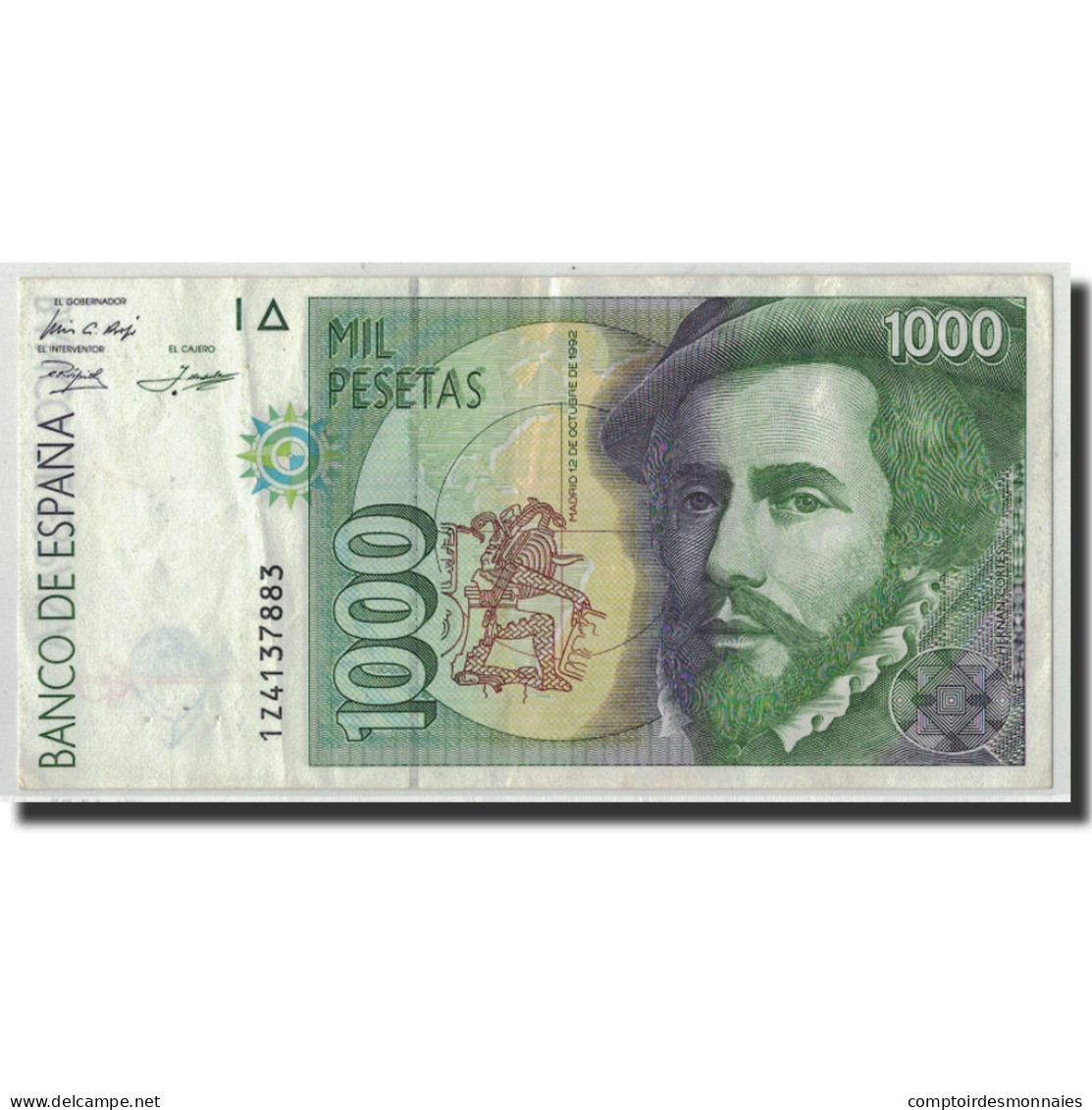 Billet, Espagne, 1000 Pesetas, 1992, 1992-10-12, KM:163, TTB - [ 4] 1975-… : Juan Carlos I