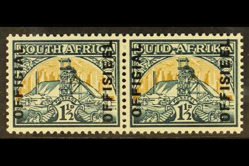 7882 OFFICIAL 1937-44 1½d Blue-green & Yellow-buff, Ovpt Reading Upwards, SG O34, Never Hinged Mint. For More Images, Pl - Unclassified