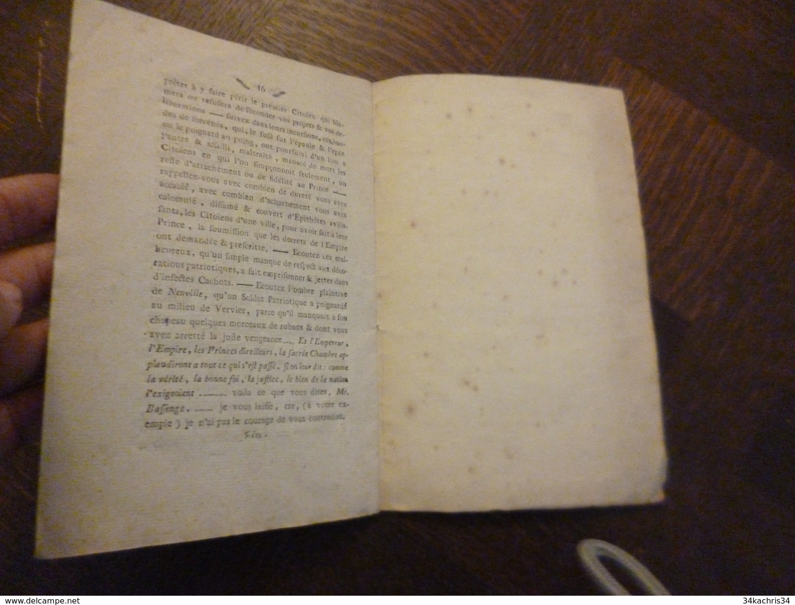 Pamphlet Révolution Reflections  Sur Commentaires Du Scavant Bassenge Relatifs à La Lettre Du Prince De Liège De 1789 - 1701-1800