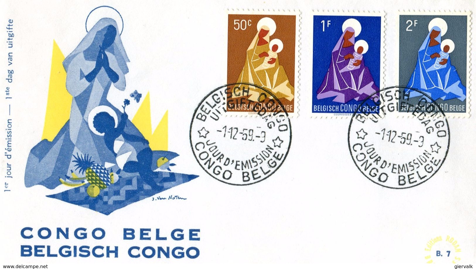 BELGIAN CONGO 1959 FDC. - Brieven En Documenten