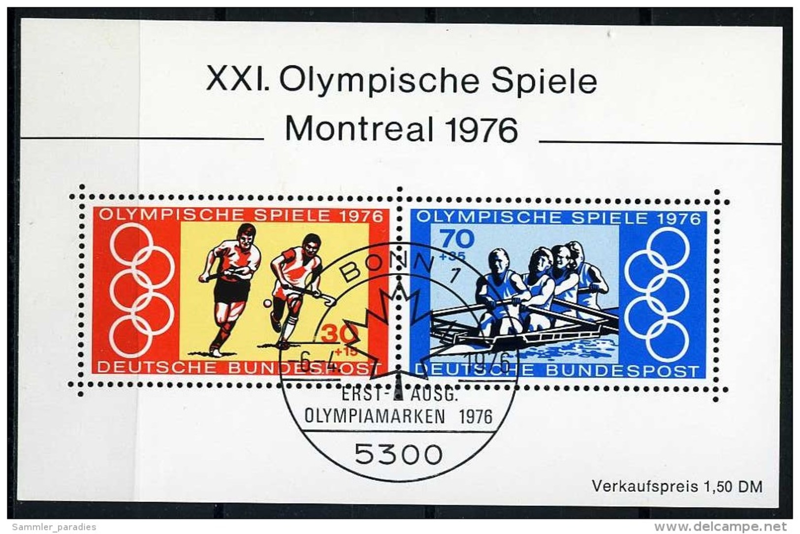 BRD - Michel Block 12 = 888 / 889 - OO Gestempelt (A) - Olympiade Montreal - Sonstige & Ohne Zuordnung