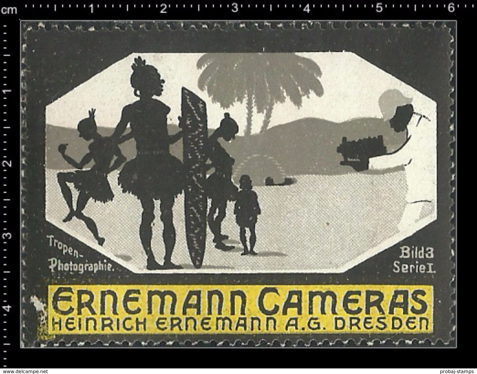 German Poster Stamp, Reklamemarke, Vignette, Cinderellas, Ernemann Cameras, Photo, Kamera - Cinderellas