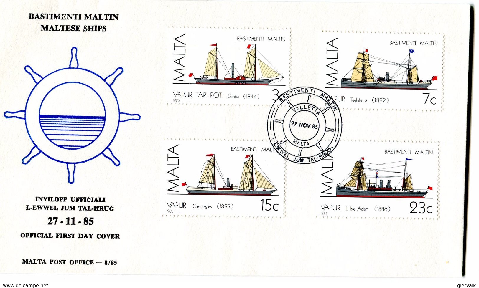 MALTA 1985 FDC With SHIPS. - Malta