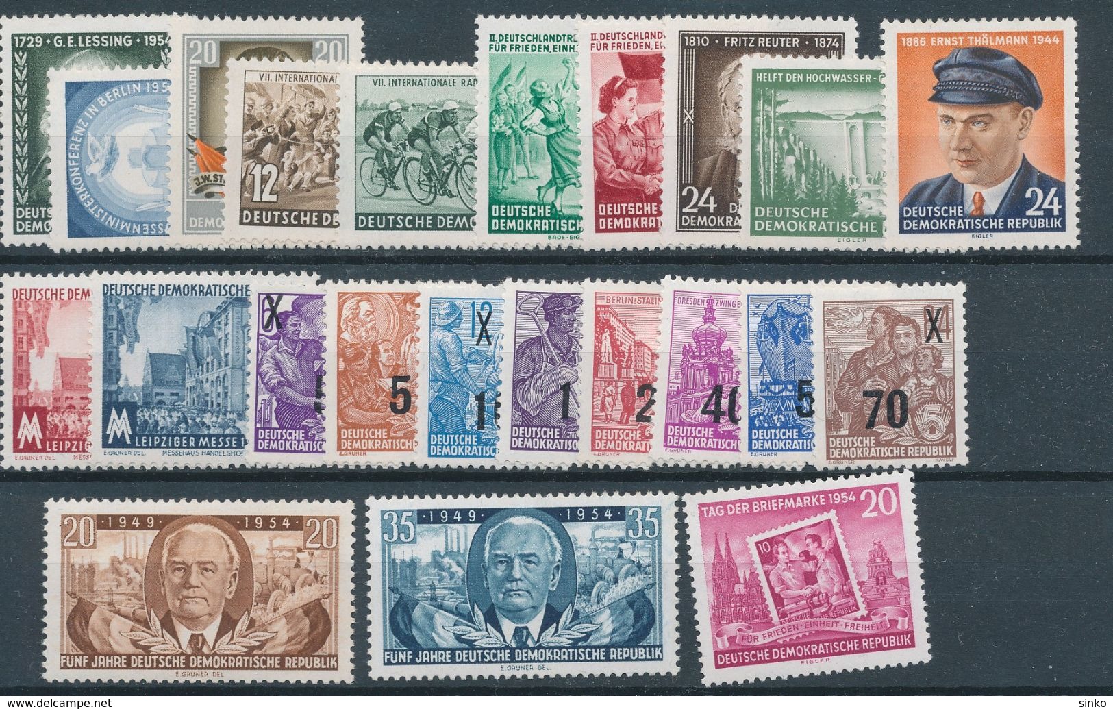 1954. Germany Democratic Republic - Unused Stamps