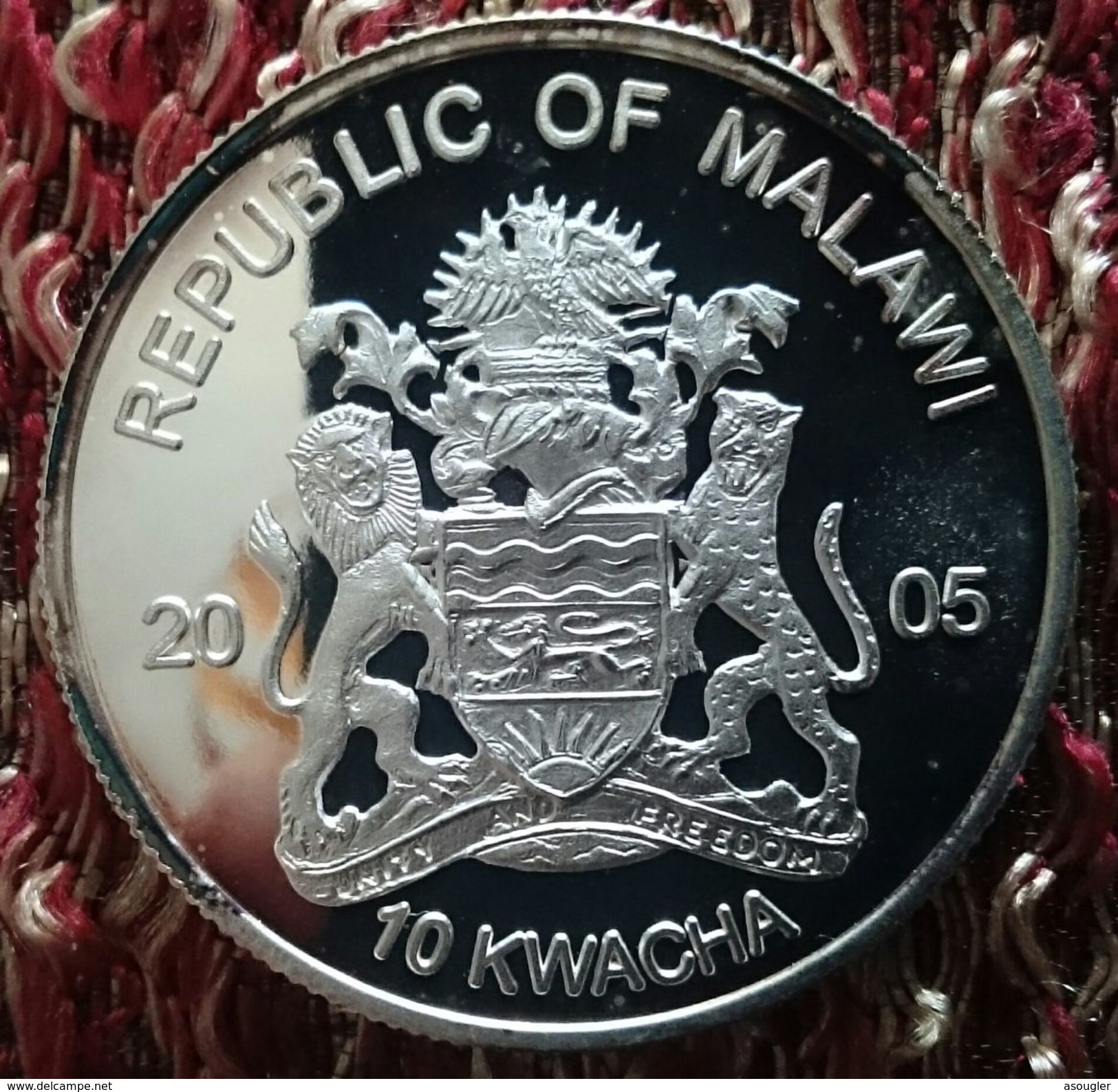 MALAWI 10 KWACHA 2005 Copper-Nickel Silver Plated PROOF (free Shipping Via Registered Air Mail) - Malawi