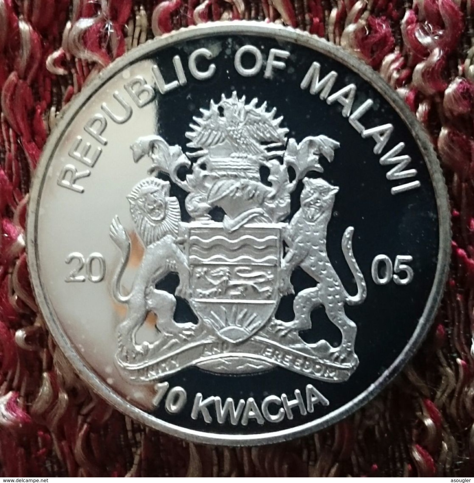 MALAWI 10 KWACHA 2005 Copper-Nickel Silver Plated PROOF (free Shipping Via Registered Air Mail) - Malawi