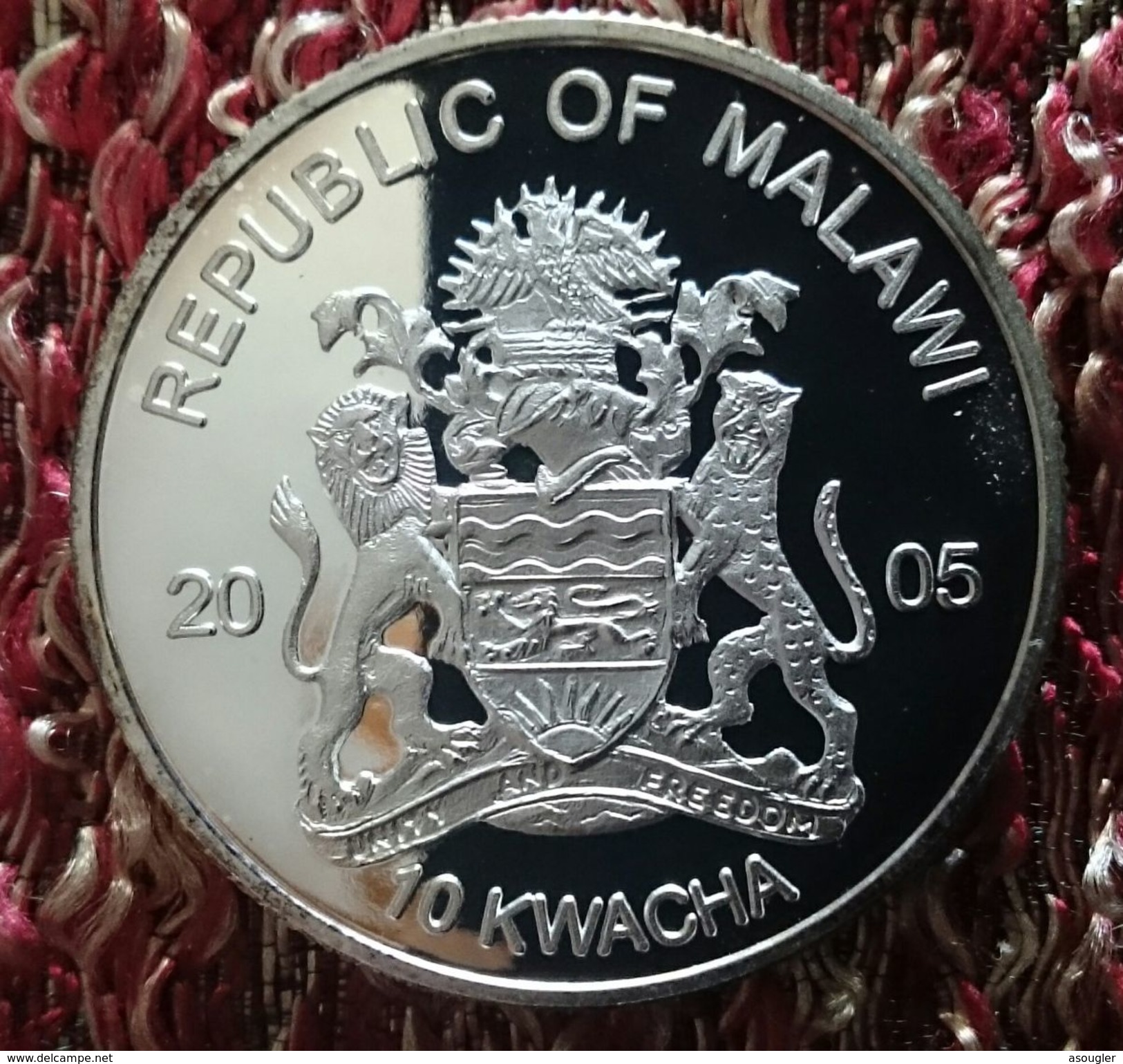 MALAWI 10 KWACHA 2005 Copper-Nickel Silver Plated PROOF (free Shipping Via Registered Air Mail) - Malawi