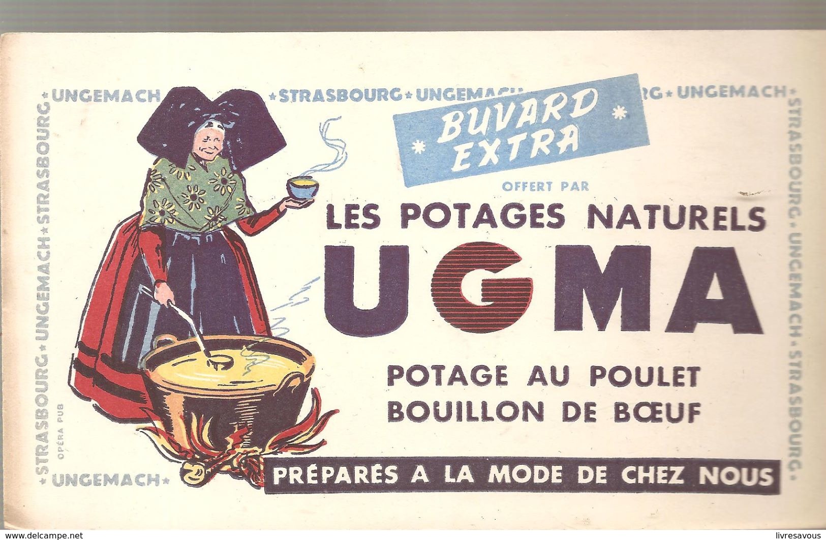 Buvard UGMA Les Potages Naturels UGMA Potage Au Poulet Bouillon De Boeuf - Soep En Saus