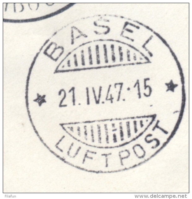 Luxembourg - 1947 - 3 Stamps On R-First Flight Cover Wiltz To Basel (and Back) - Brieven En Documenten