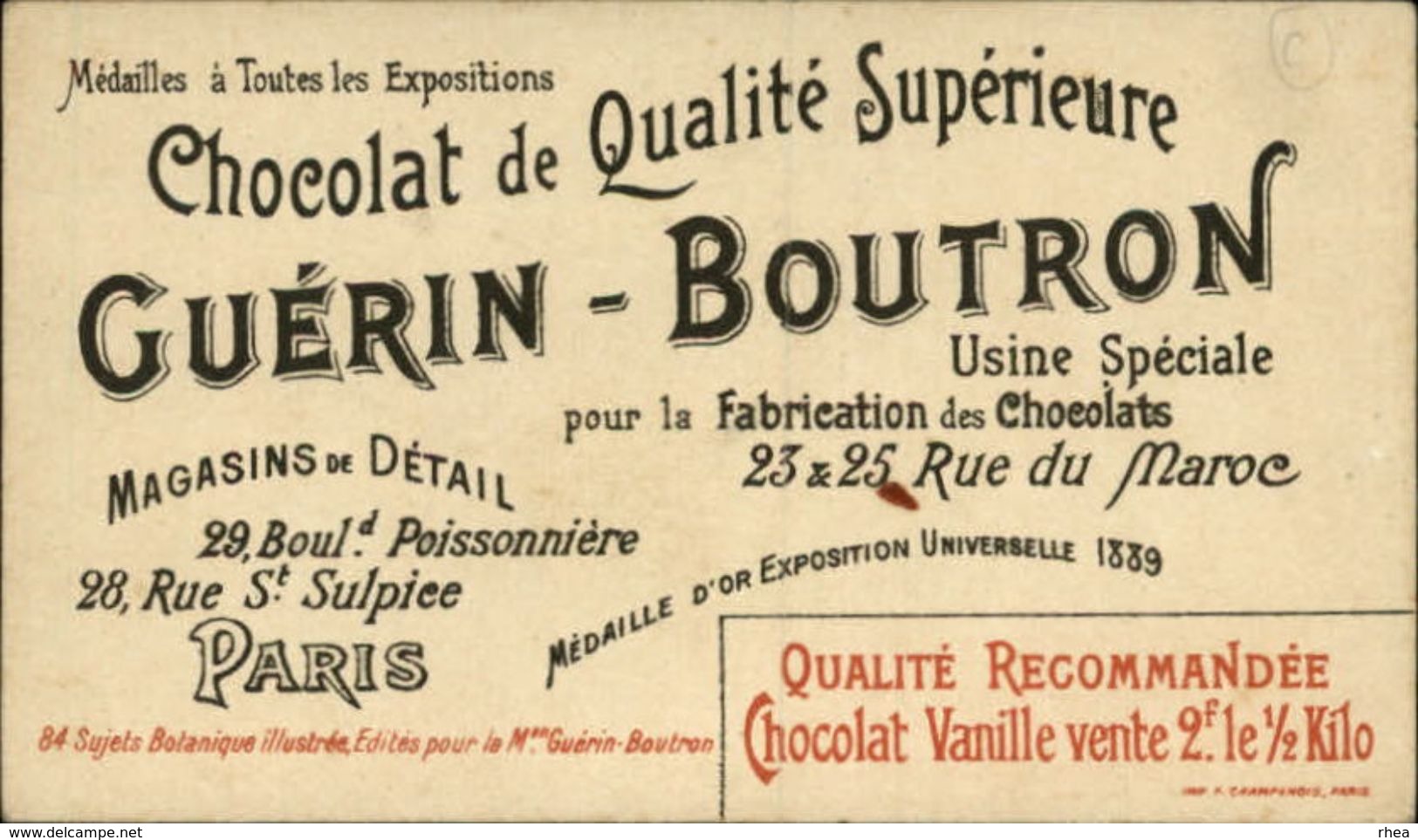 PARFUM - Parfumerie - Chromo Chocolat Guérin-Boutron - Amaryllis - Guérin-Boutron