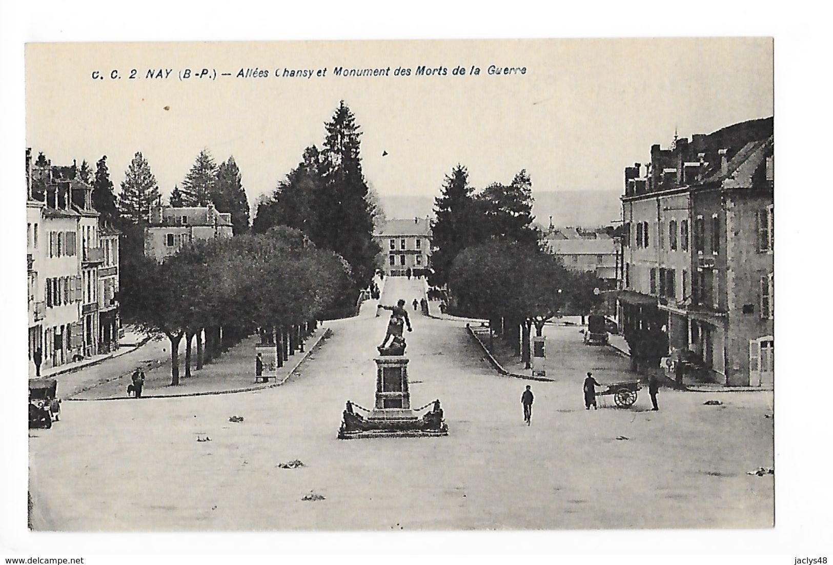 NAY  (cpa 64)  Allée Chansy Et Monument Aux Morts De La Guerre -    - L 1 - Other & Unclassified