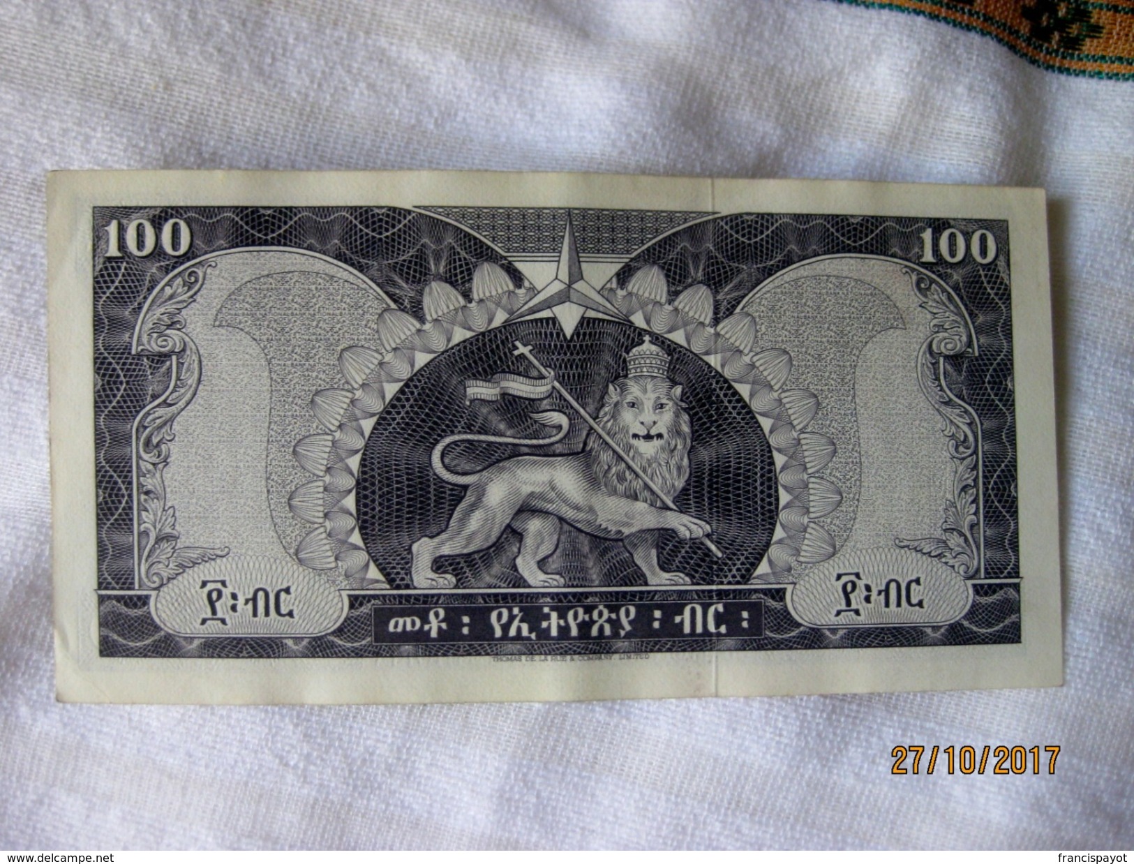 Ethiopie: 100 $ET 1966 - Ethiopie