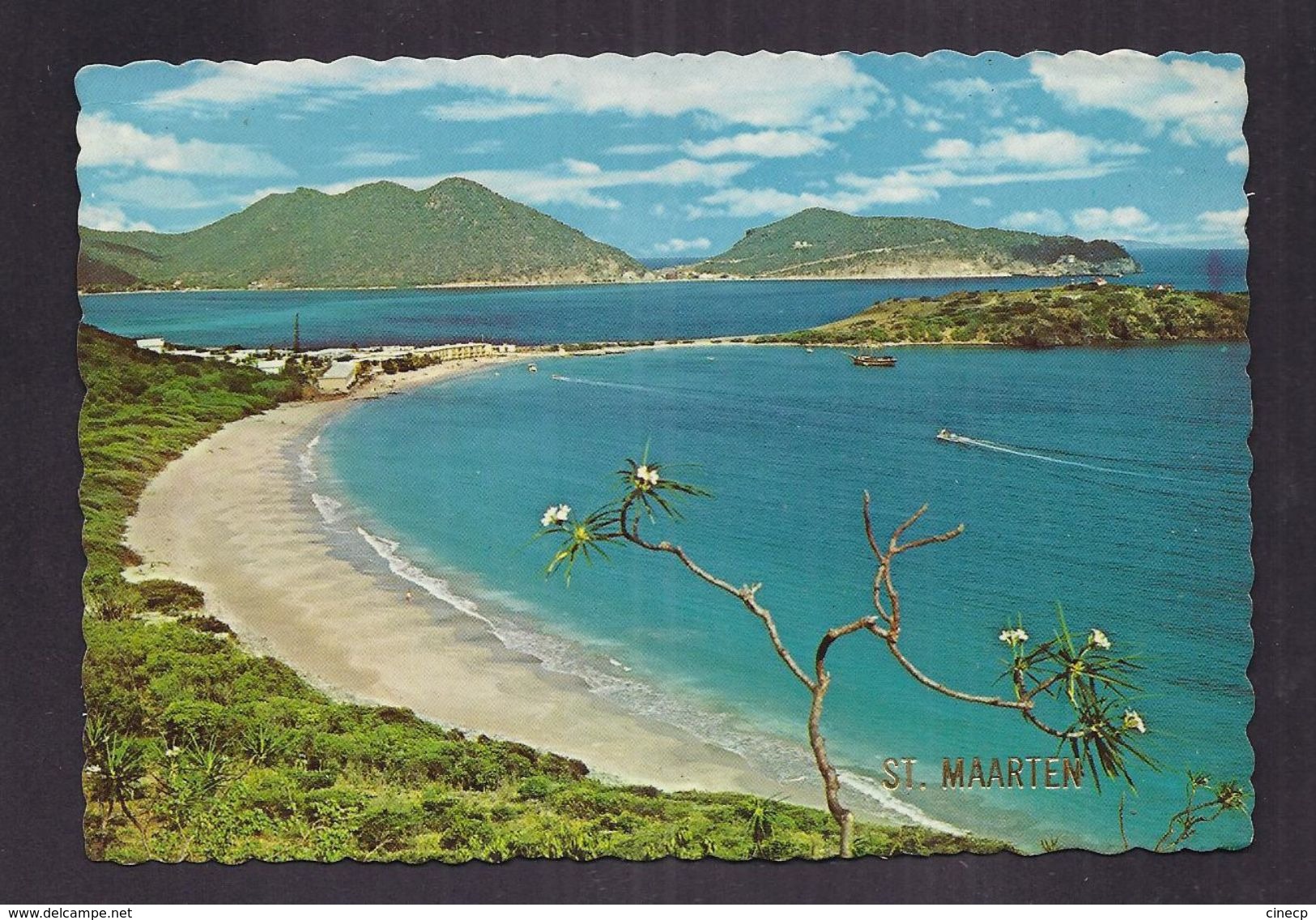 CPSM ST. MAARTEN - SAINT MARTIN - Left : Little Bay Beach Hotel - Jolie Vue Générale Du Village - Saint-Martin