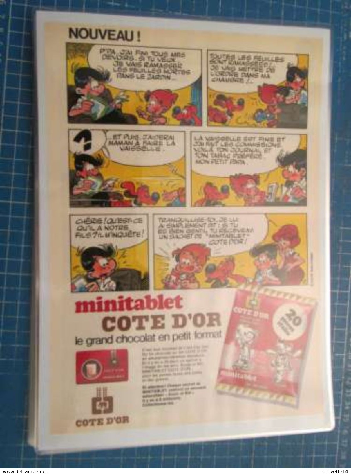 BOULE ET BILL MINITABLET DE CHOCOLAT COTE D'OR  -  Pour  Collectionneurs ... PUBLICITE  Page De Revue Des Années 70 Plas - Boule Et Bill