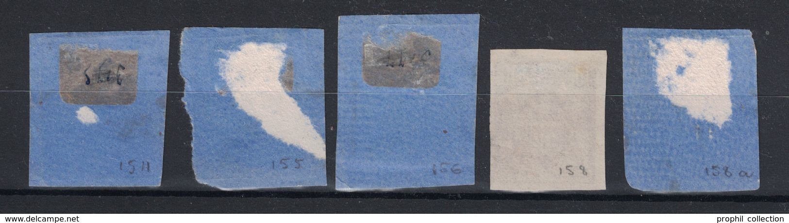 MONACO - LOT De 5 TIMBRES NON-DENTELÉS OBLITÉRÉS TB (4 Sur Fragment) N° 154 155 156 158 158A - Variétés