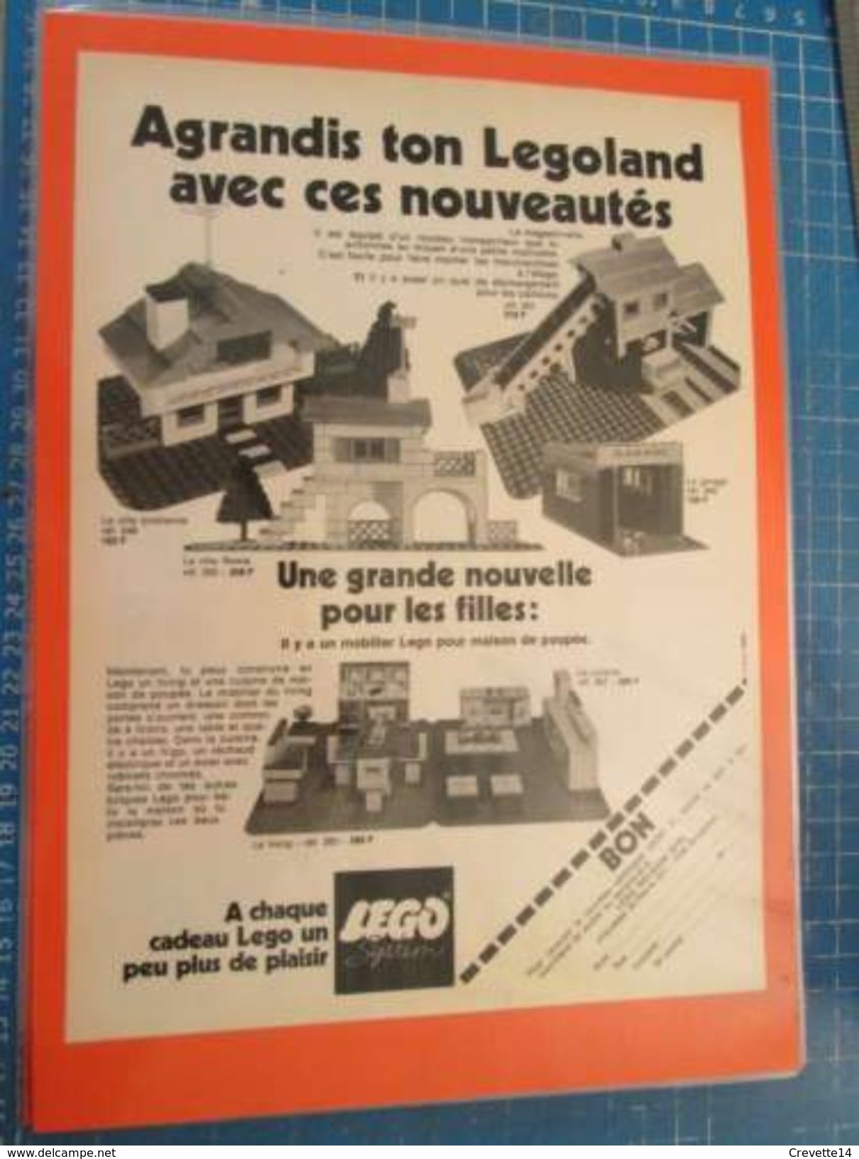 AGRANDIS TON LEGOLAND   -  Pour  Collectionneurs ... PUBLICITE  Page De Revue Des Années 70 Plastifiée Par Mes Soins , - Catalogi