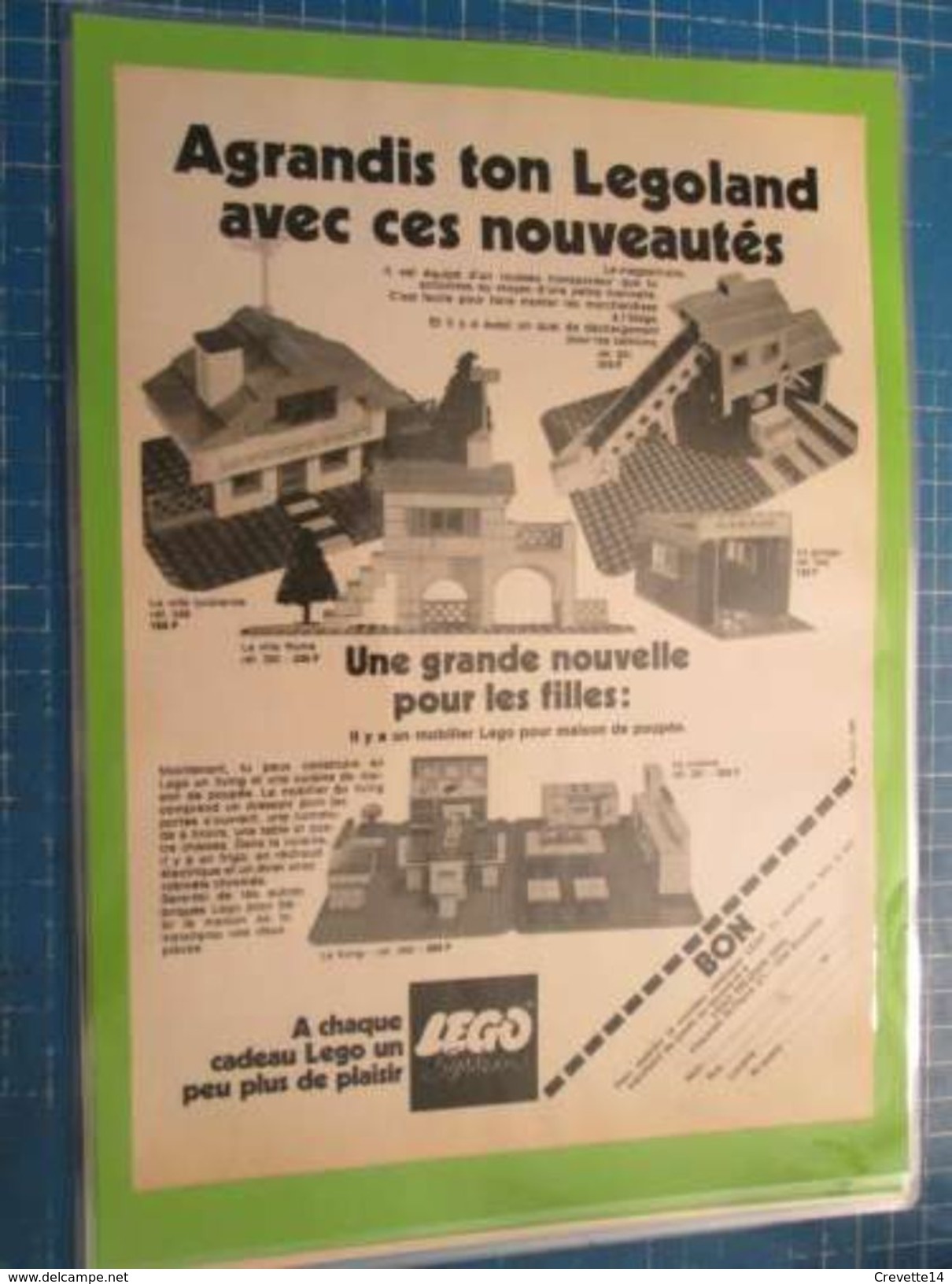 AGRANDIS TON LEGOLAND   -  Pour  Collectionneurs ... PUBLICITE  Page De Revue Des Années 70 Plastifiée Par Mes Soins , - Cataloghi