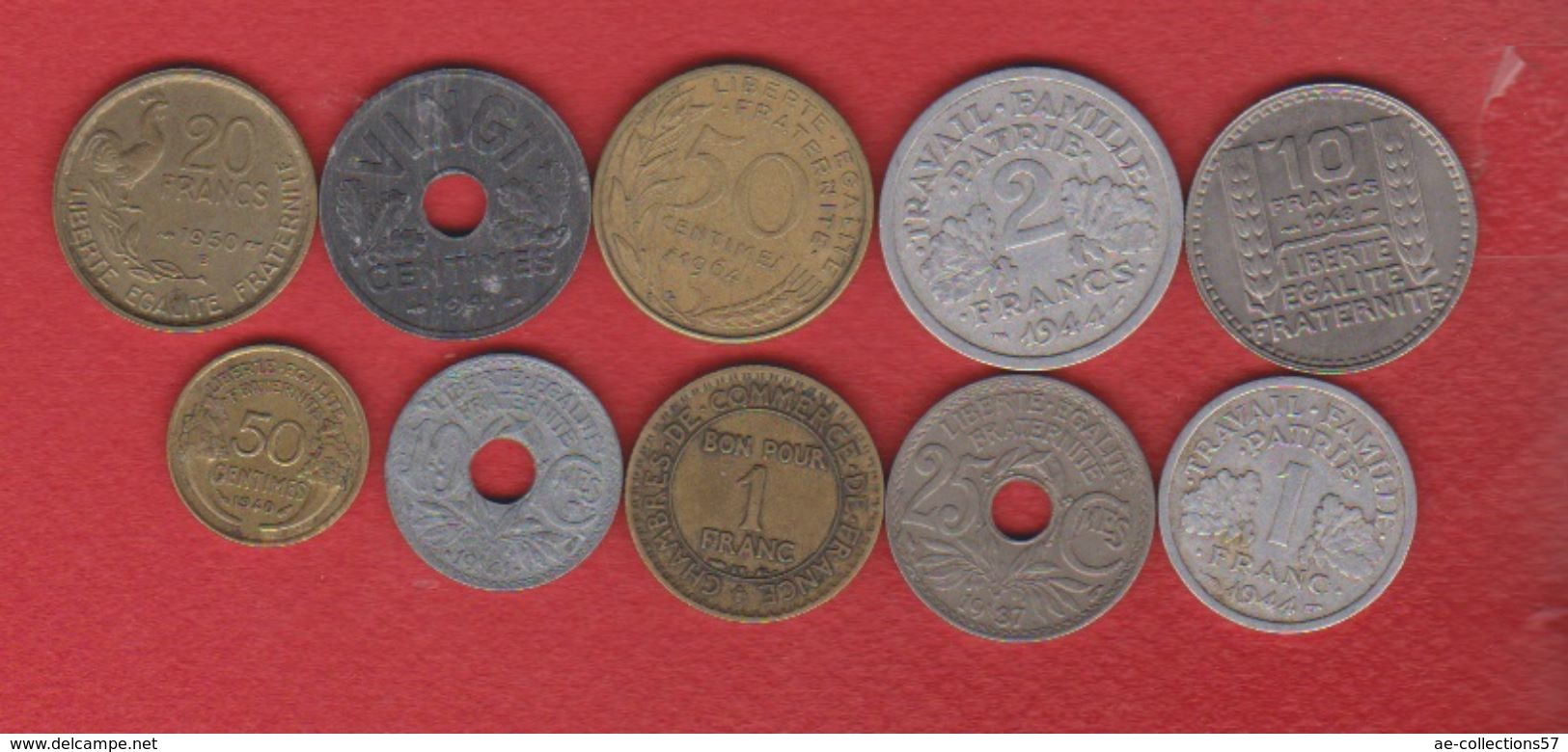 France / Lot De 10 Monnaies - Collections