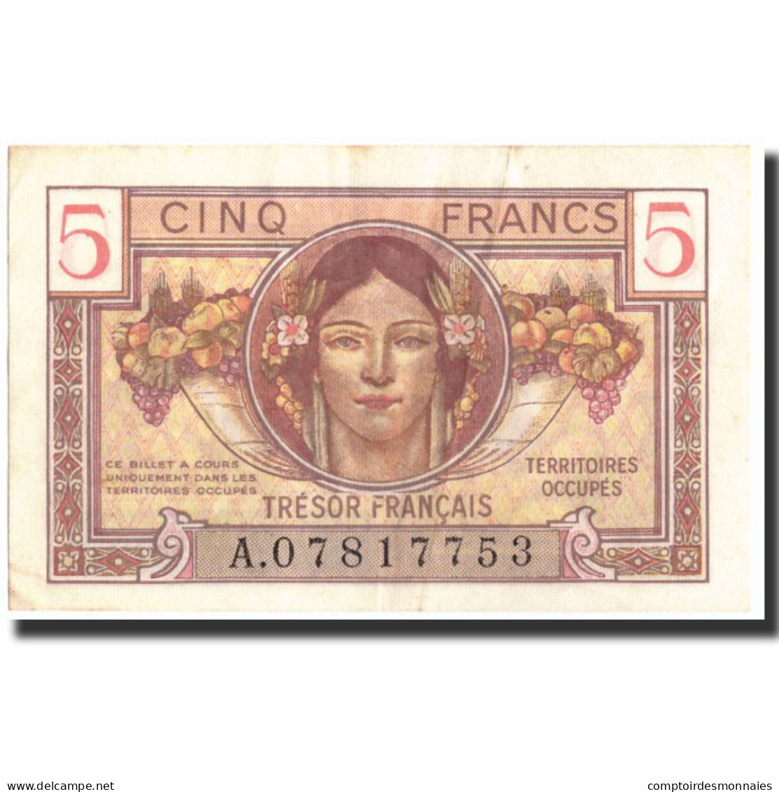 Billet, France, 5 Francs, 1947 French Treasury, 1947, 1947, TTB, KM:M6a - 1947 Tesoro Francese