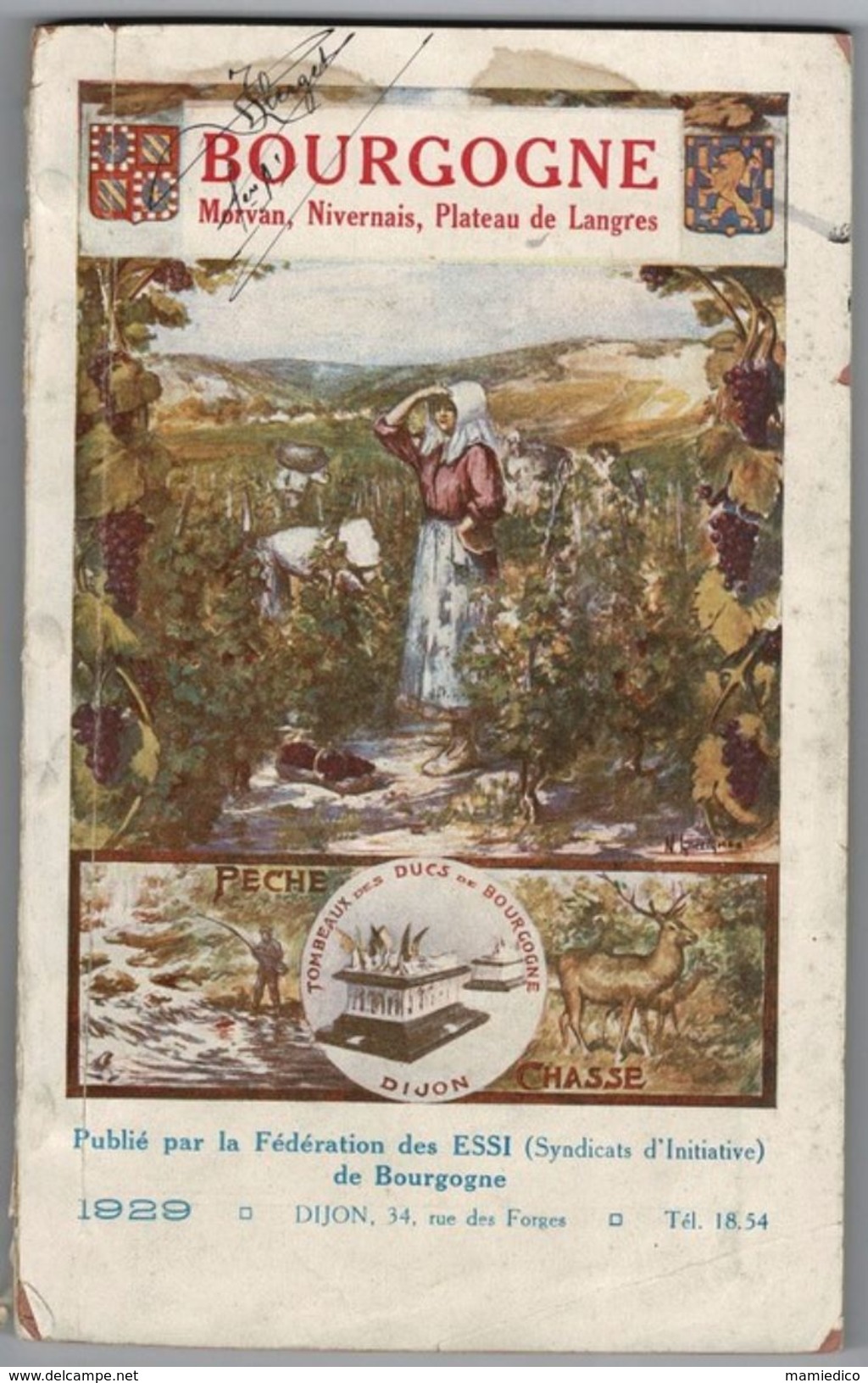 1929 Bourgogne, Morvan, Plateau de Langres Edité par la Fédération des Syndicats d'Initiative: les ESSI