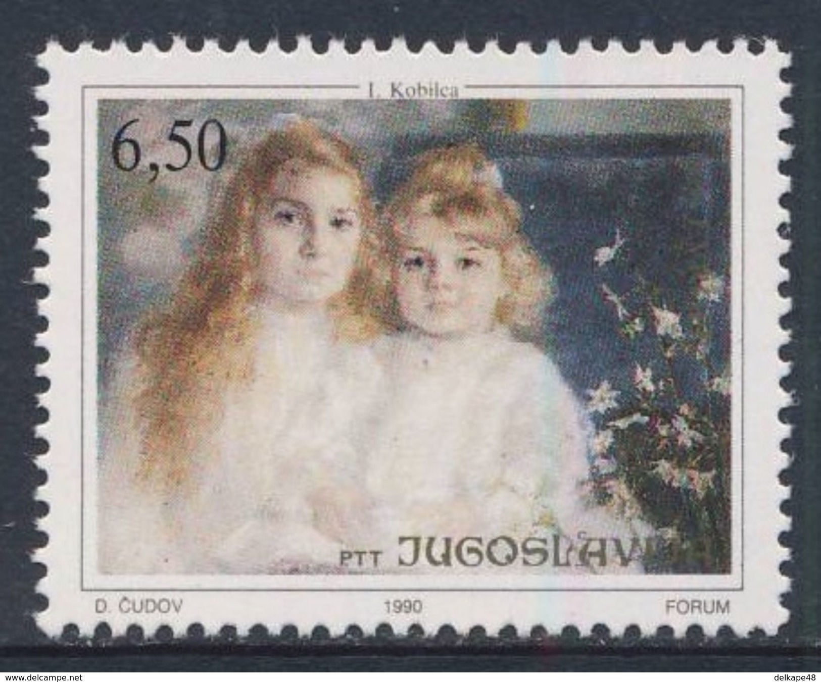 Jugoslavija Yugoslavia 1990 Mi 2440 YT 2310 ** ""Little Sisters" / "Schwesterchen" - Ivana Kobilca (1861-1926) - Ongebruikt