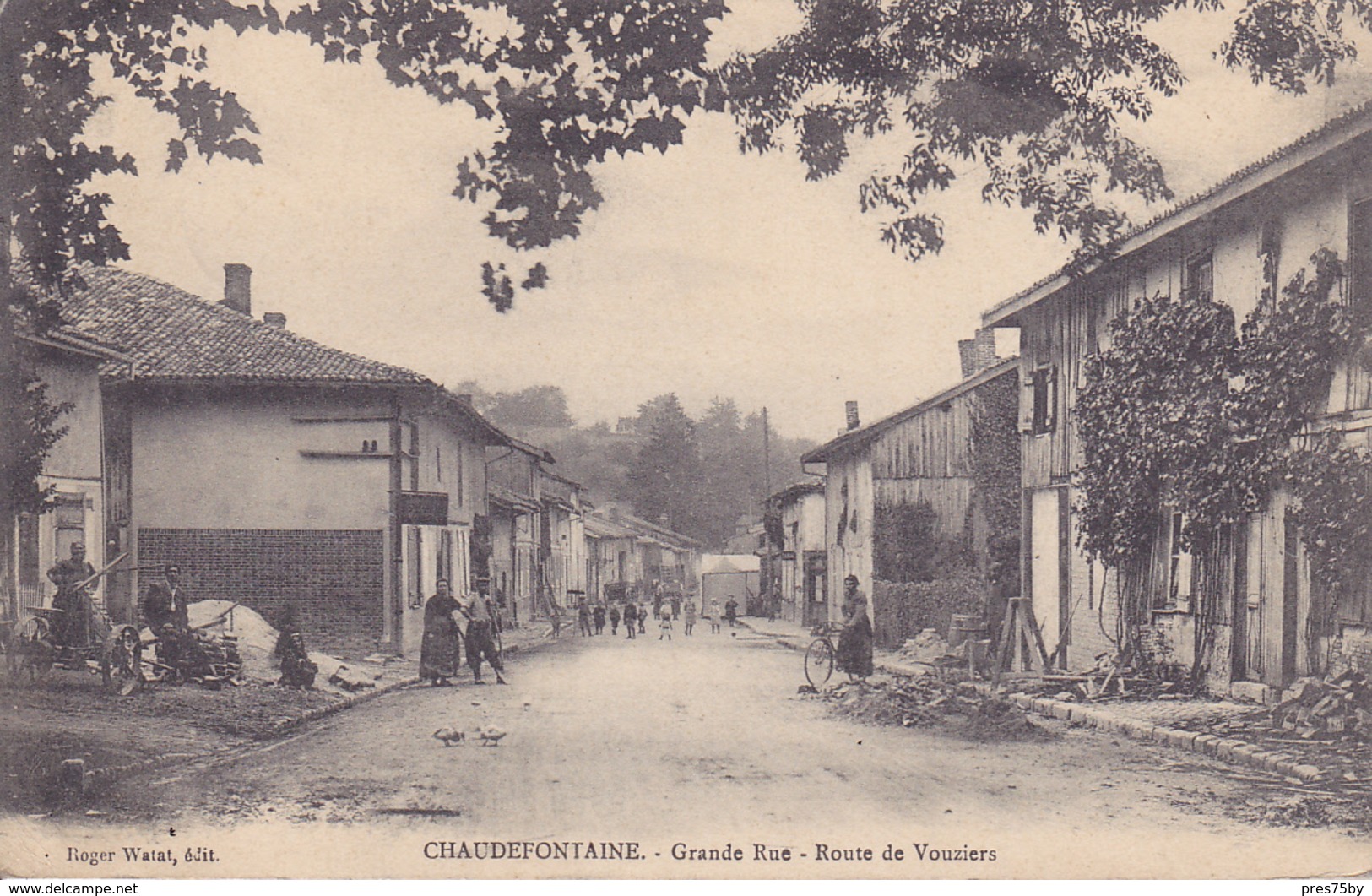 Chaudefontaine Grande Rue Route De Vouziers   Carte Allemande - Other & Unclassified