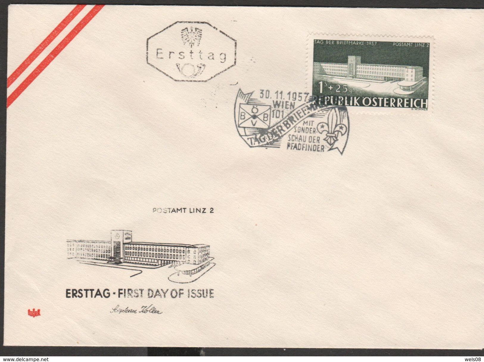 Österreich 1957: ET/FDC  "Tag Der Briefmarke" (s.Foto/Scan) - FDC