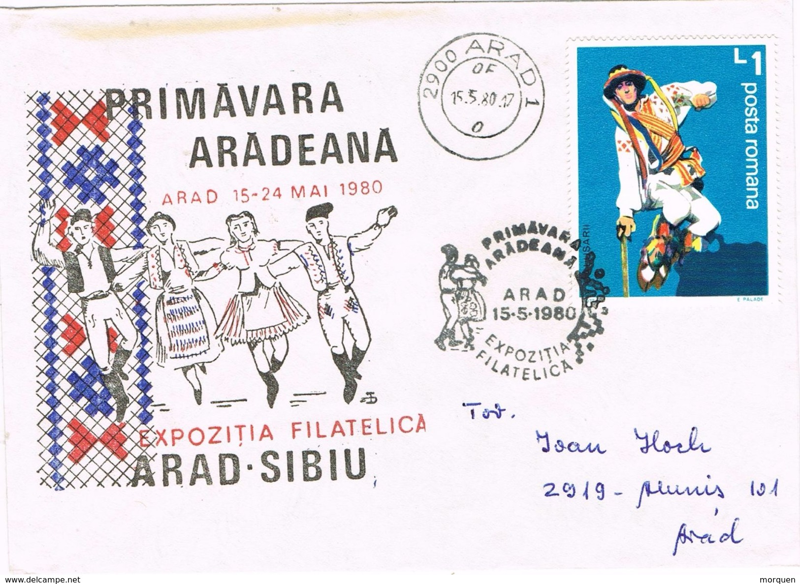 26091. Carta ARAD (Rumania) 1980. Primavara Aradeana. Fiestas Populares - Cartas & Documentos