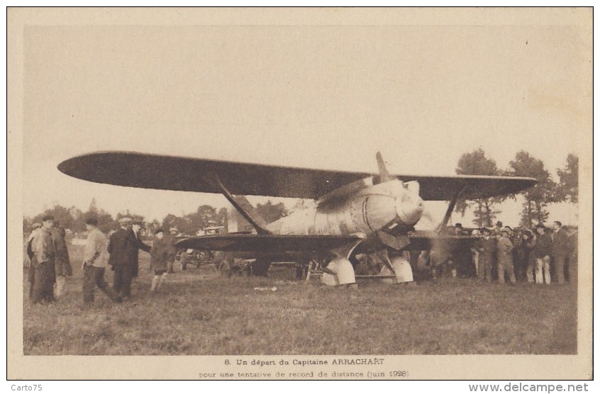 Aviation - Avion Bréguet - Départ Du Capitaine Arrachart - Record De Distance 1928 - 1919-1938: Entre Guerres