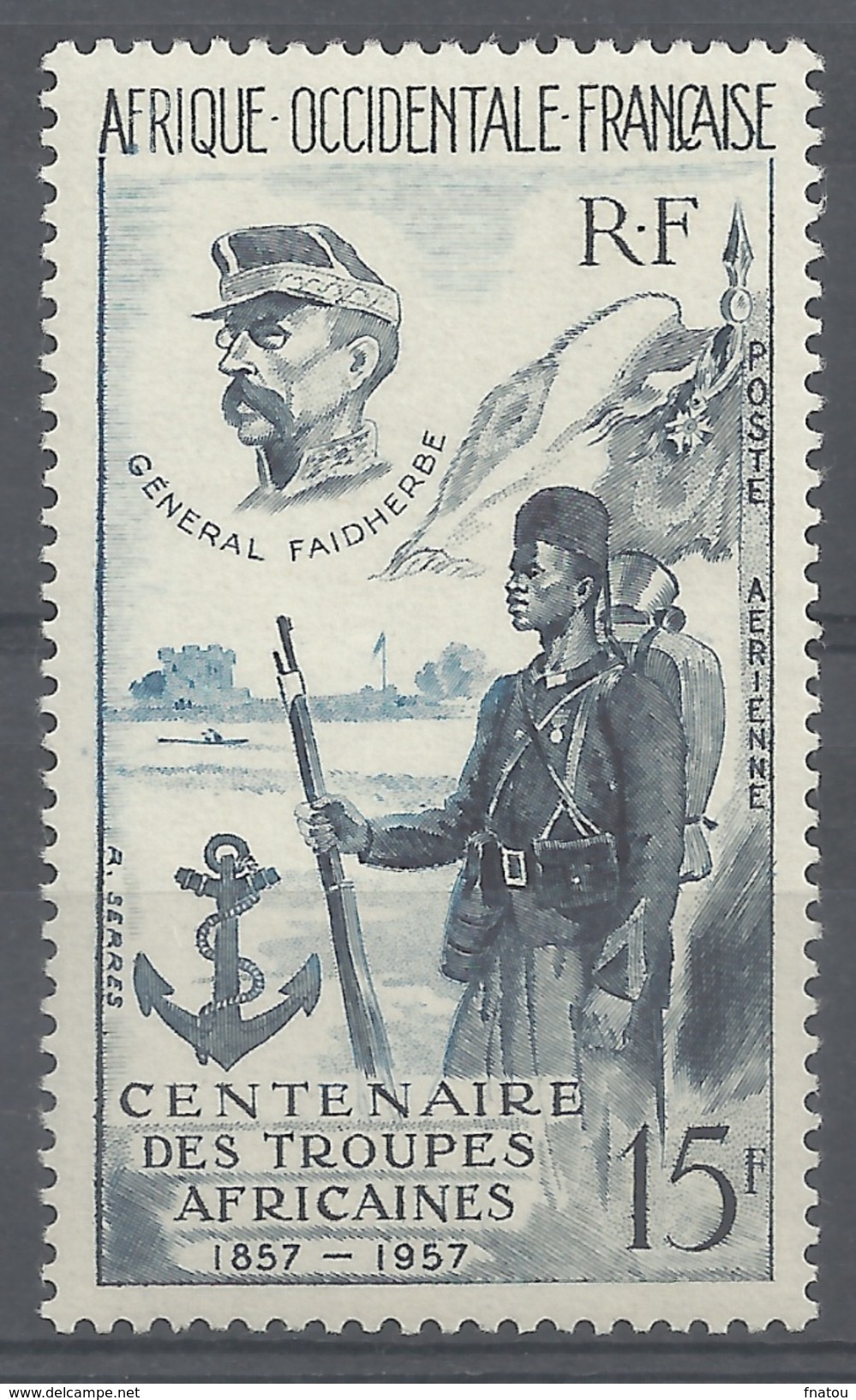 French West Africa (AOF), Senegalese Tirailleurs, 1957, MNH VF  Airmail - Ungebraucht