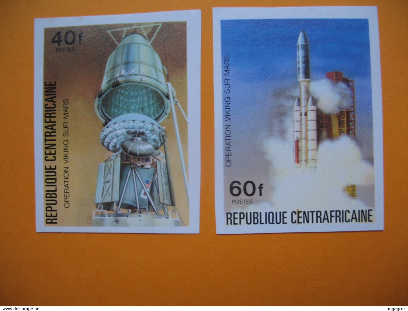 Timbre Non Dentelé  N° 265 Et 266  Opération Viking Sur Mars  1976 - República Centroafricana