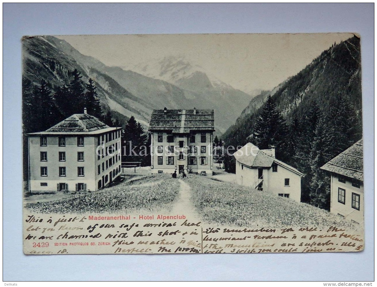 SVIZZERA Schweiz Suisse Maderanertal Hotel Alpenclub AK Old Postcard - Altri & Non Classificati