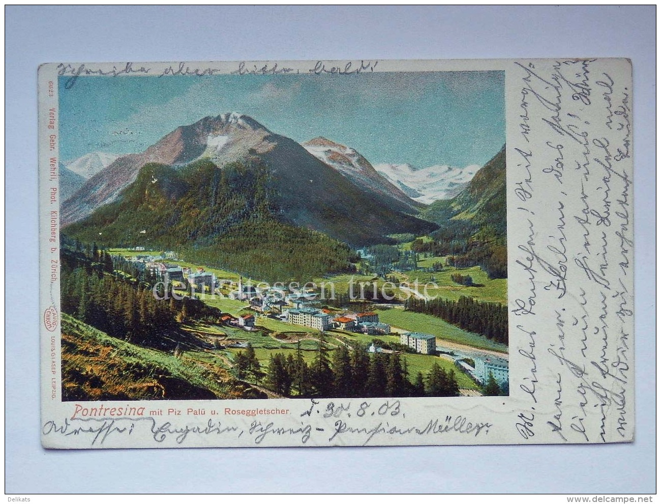 SVIZZERA Schweiz Suisse PONTRESINA Piz Palù AK Old Postcard - Pontresina