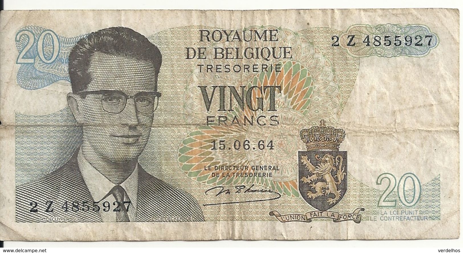 BELGIQUE 20 FRANCS 1964 VF P 138 - Autres & Non Classés