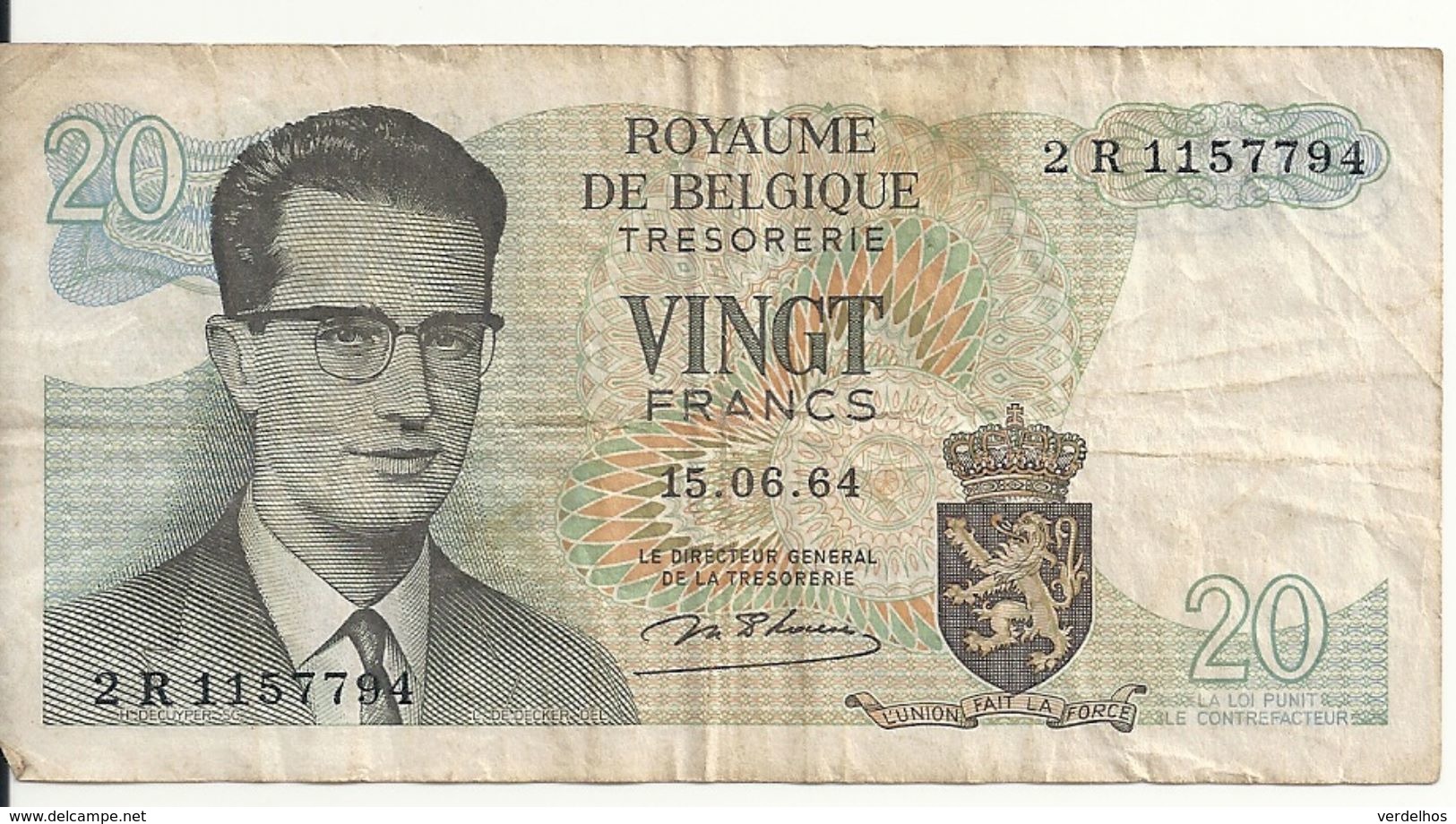 BELGIQUE 20 FRANCS 1964 VF P 138 - Autres & Non Classés