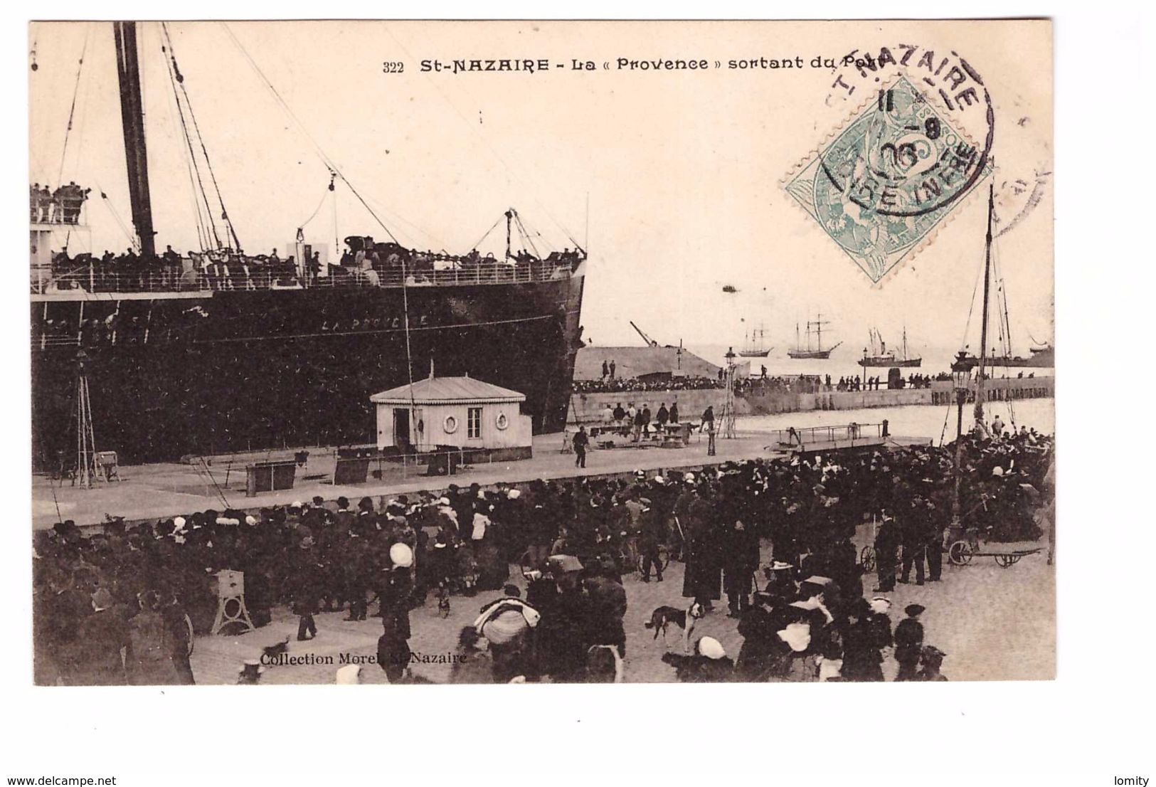 44 St Saint Nazaire Bateau Paquebot La Provence Sortant Du Port Cachet St Nazaire 1906 - Saint Nazaire