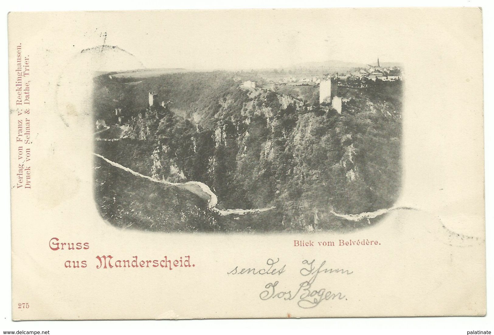 Manderscheid Blick Vom Belvedere 1898 - Manderscheid